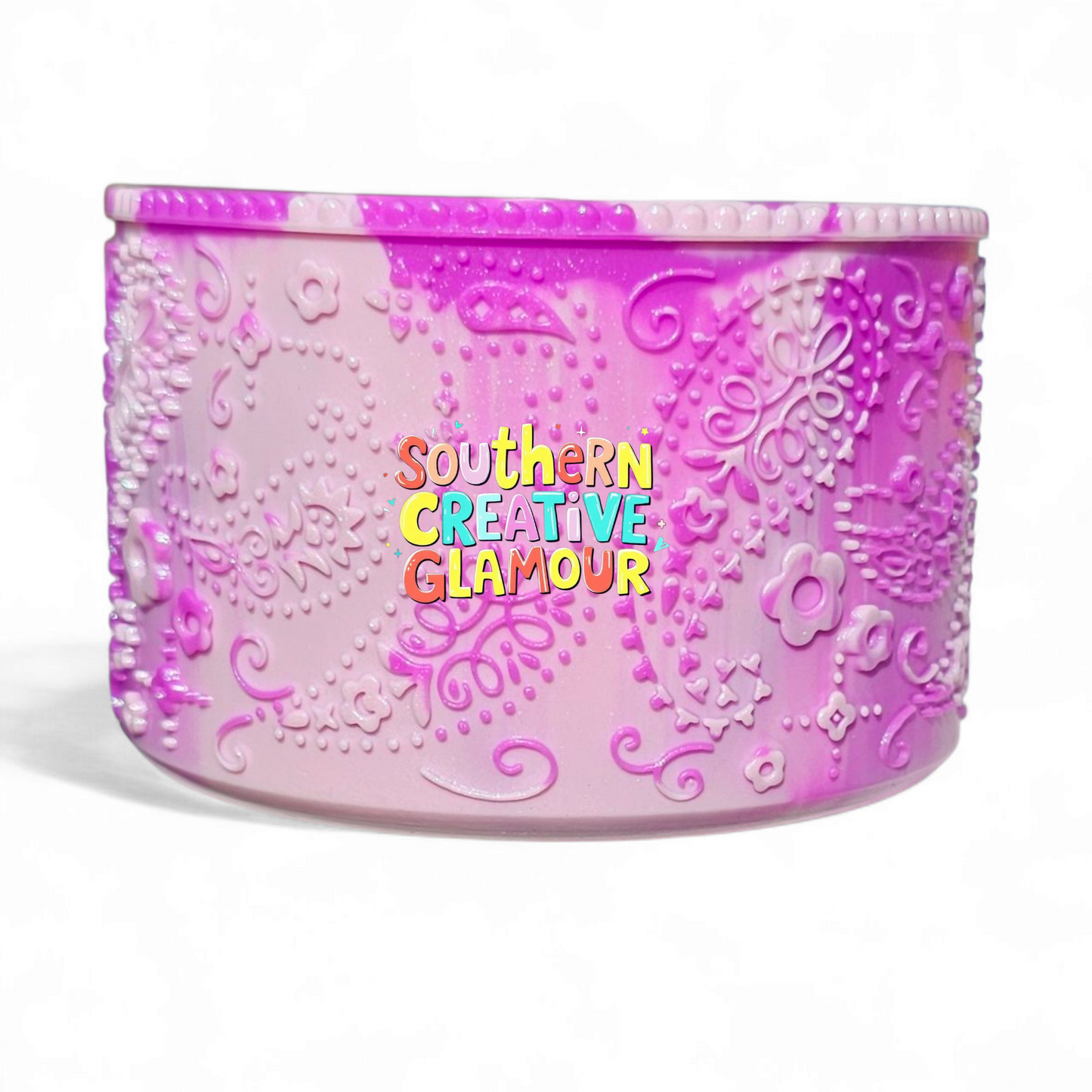 Princess Paisley Silicone Tumbler Boot | Purple Swirl Shimmer