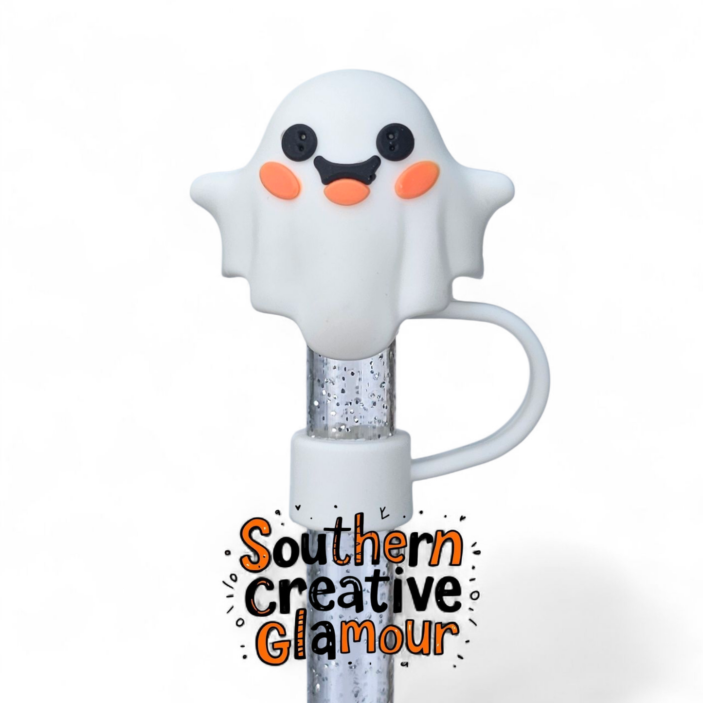 Halloween Ghost 3D 10mm Straw Topper