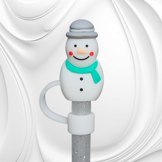 Frosty the Snowman 3D Silicone Straw Topper 