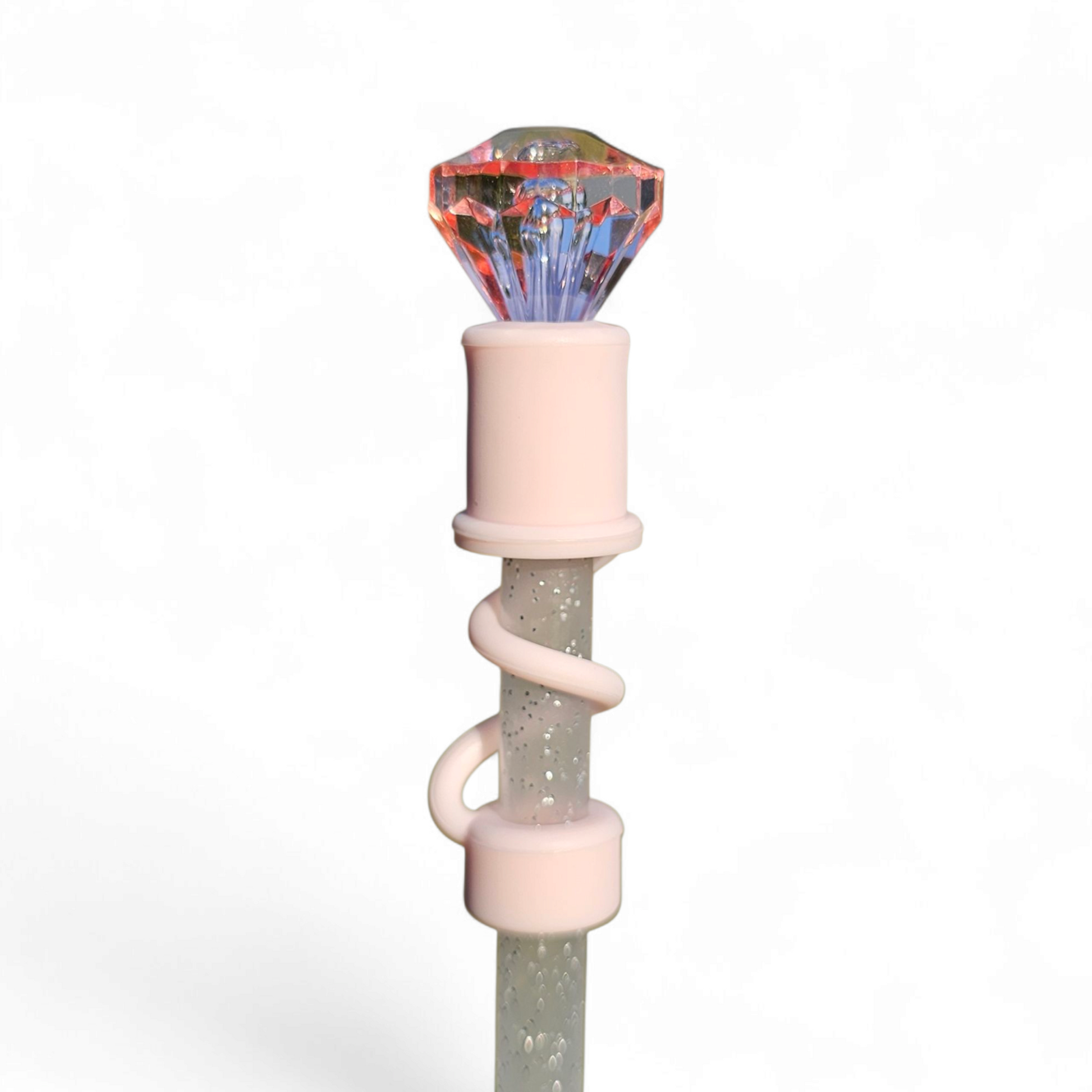 Blush Pink 3D Silicone Straw Topper