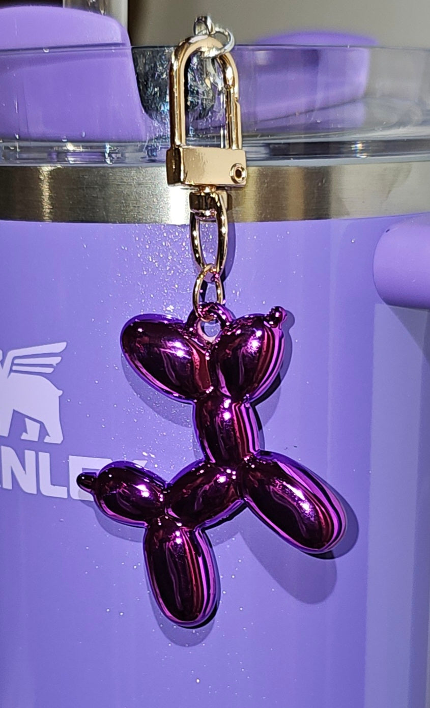 Purple Balloon Dog Charm Pendant 