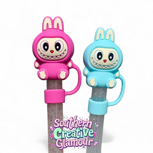 3D Labubu Silicone 10mm Straw Toppers by Southern Creative Glamour 