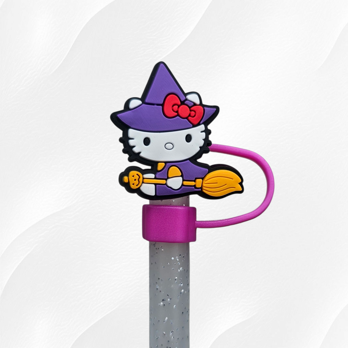 Halloween Hello Kitty 10mm Silicone Straw Toppers