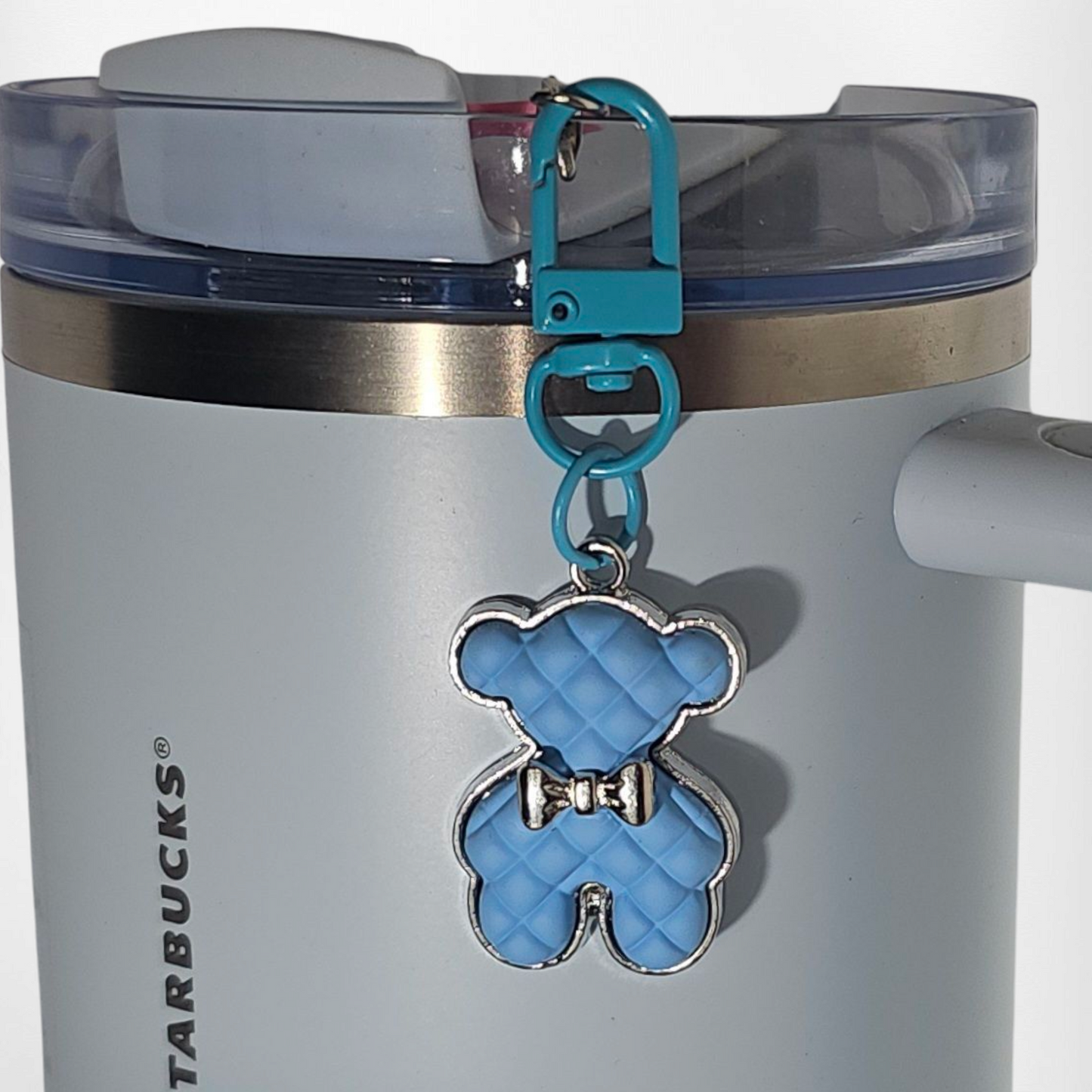 Fancy Teddy Bear Tumbler Straw Charm and Cup Handle Charm Set