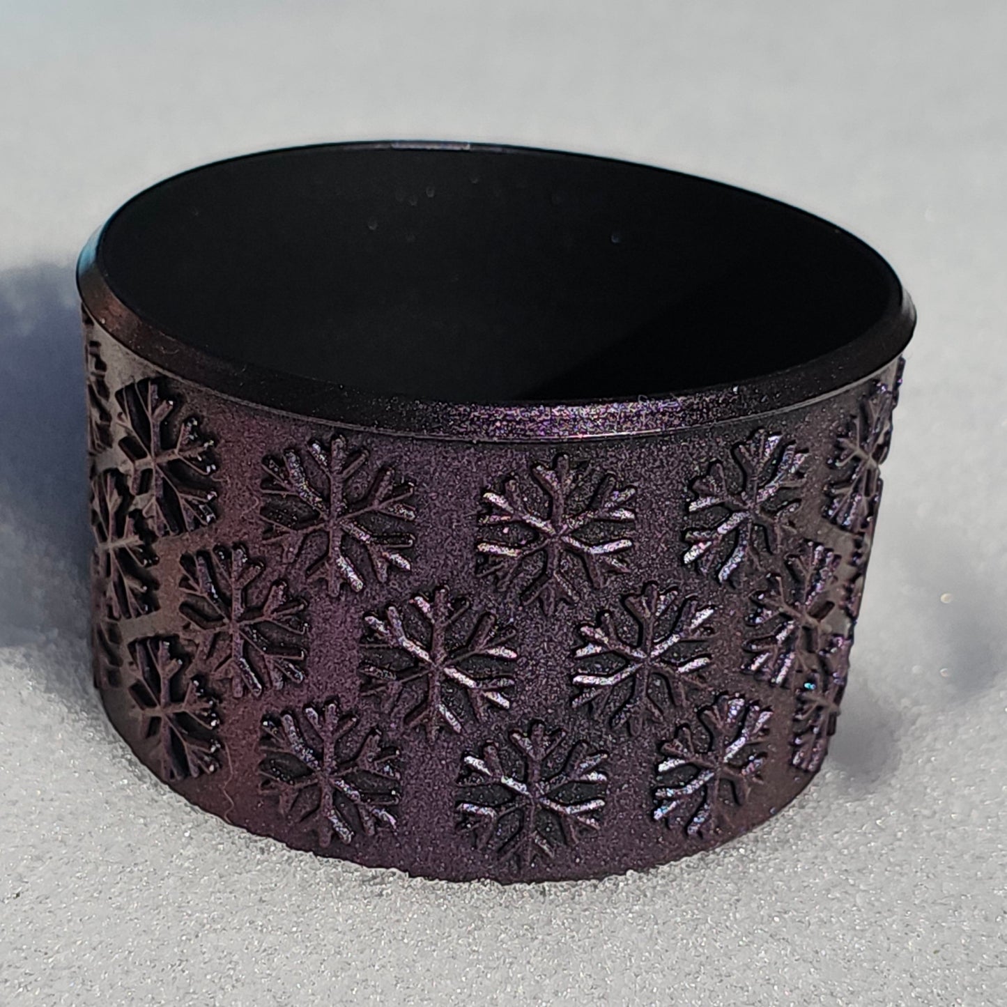 Purple Chroma Shimmer Snowflake Textured Tumbler Silicone Boot