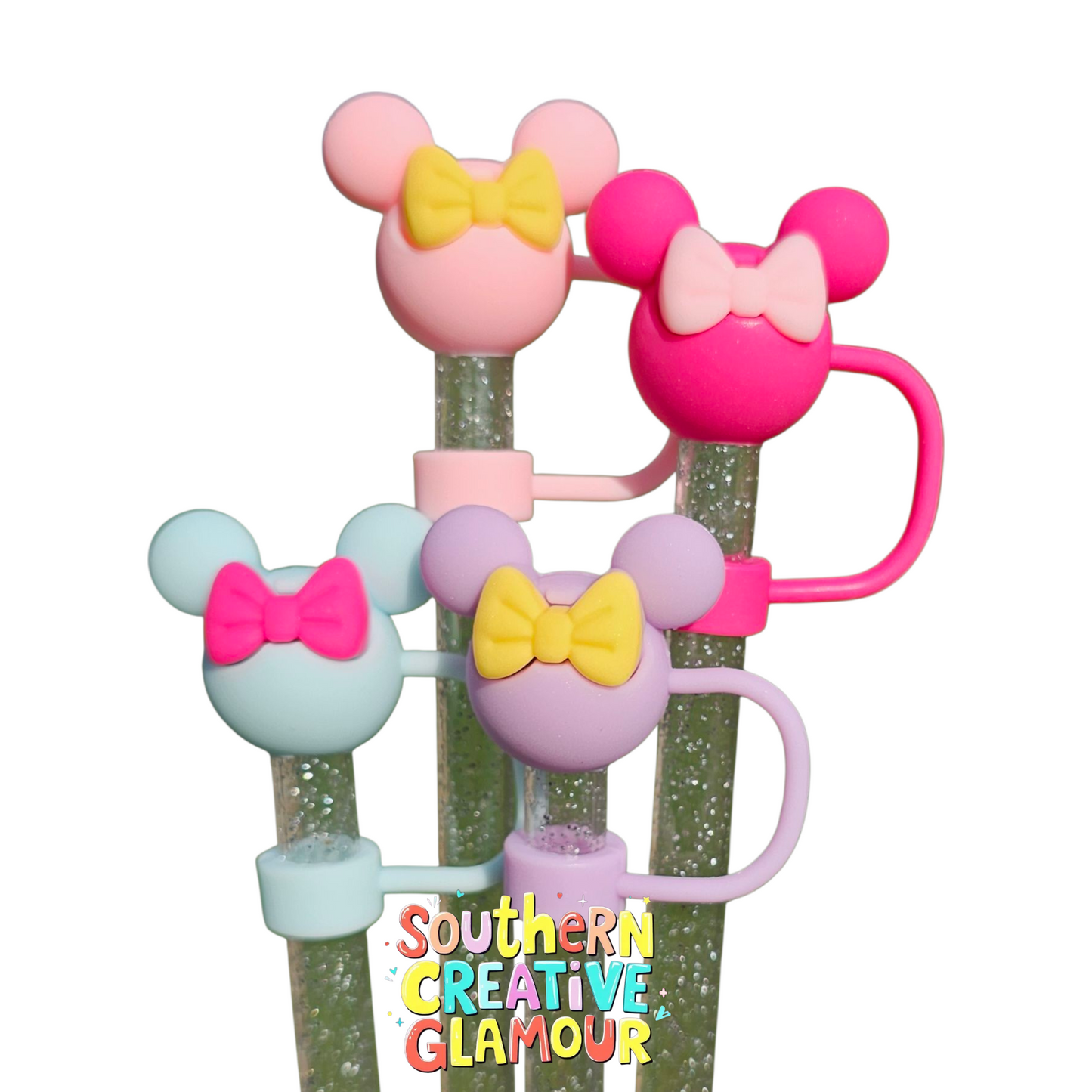 Minnie Mouse 3D Silicone 10mm Straw Topper by Southern Creative Glamour 