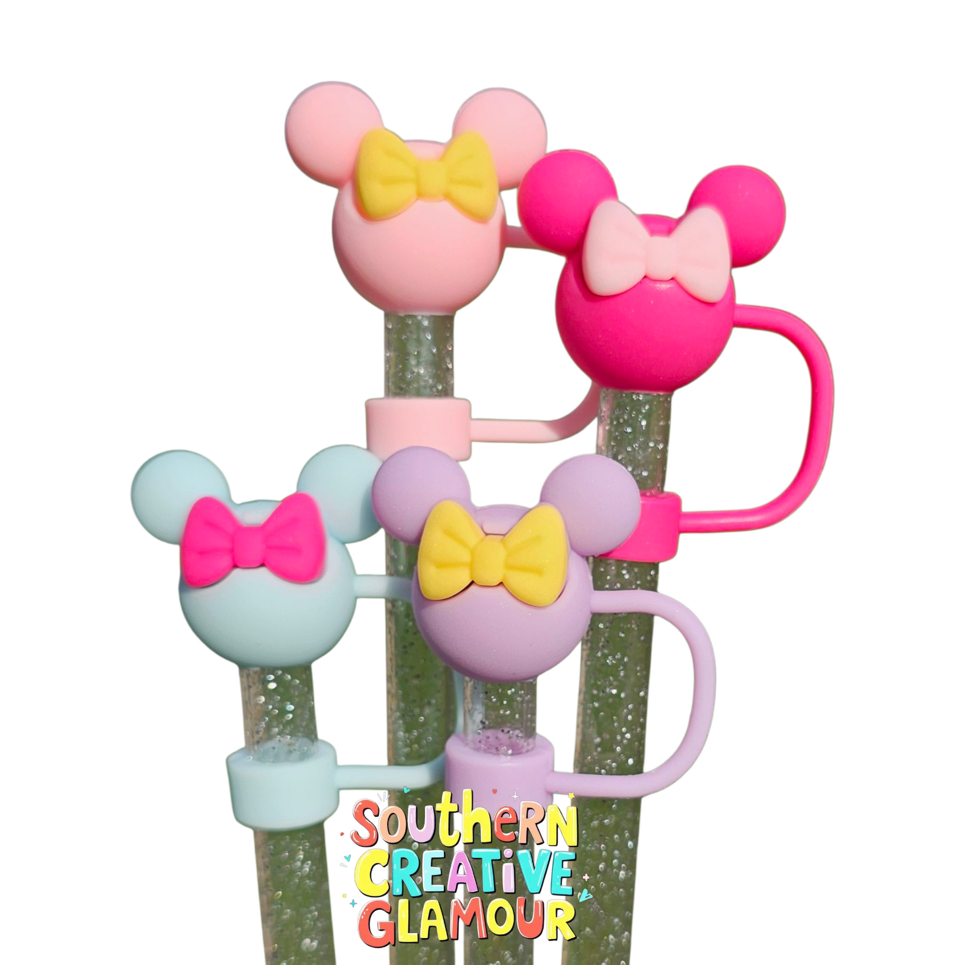 Minnie Mouse 3D Silicone 10mm Straw Topper by Southern Creative Glamour 