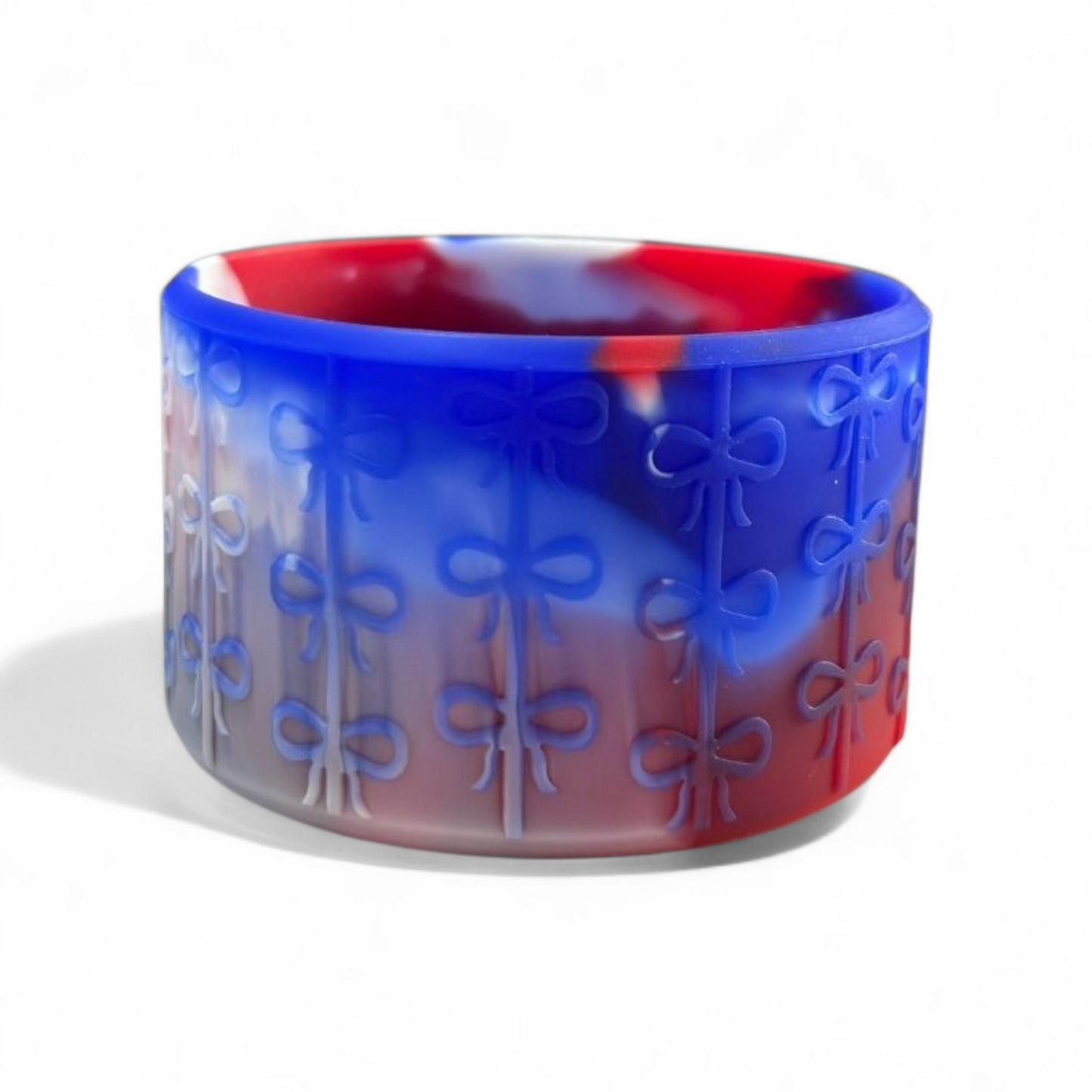 Bows Silicone Tumbler Boot - Red & Blue