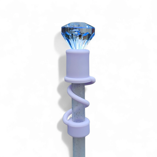 Blue Diamond  | Purple Silicone 3D Straw Topper