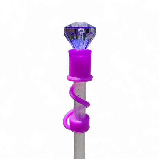 Electric Purple Diamond Silicone 3D Straw Topper 