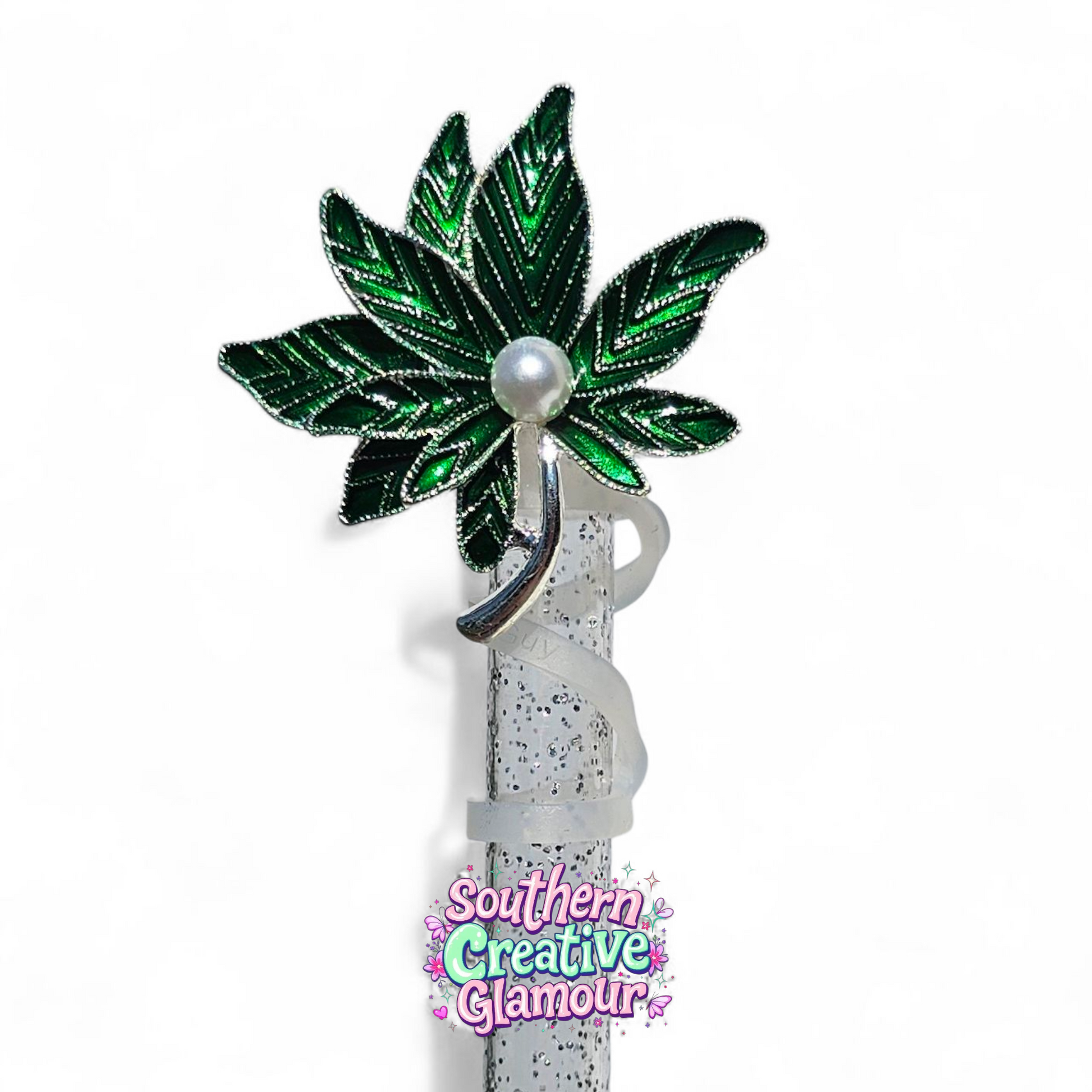 Green Fancy 420 Mary Jane 10mm Straw Toppers by Southern Creative Glamour 