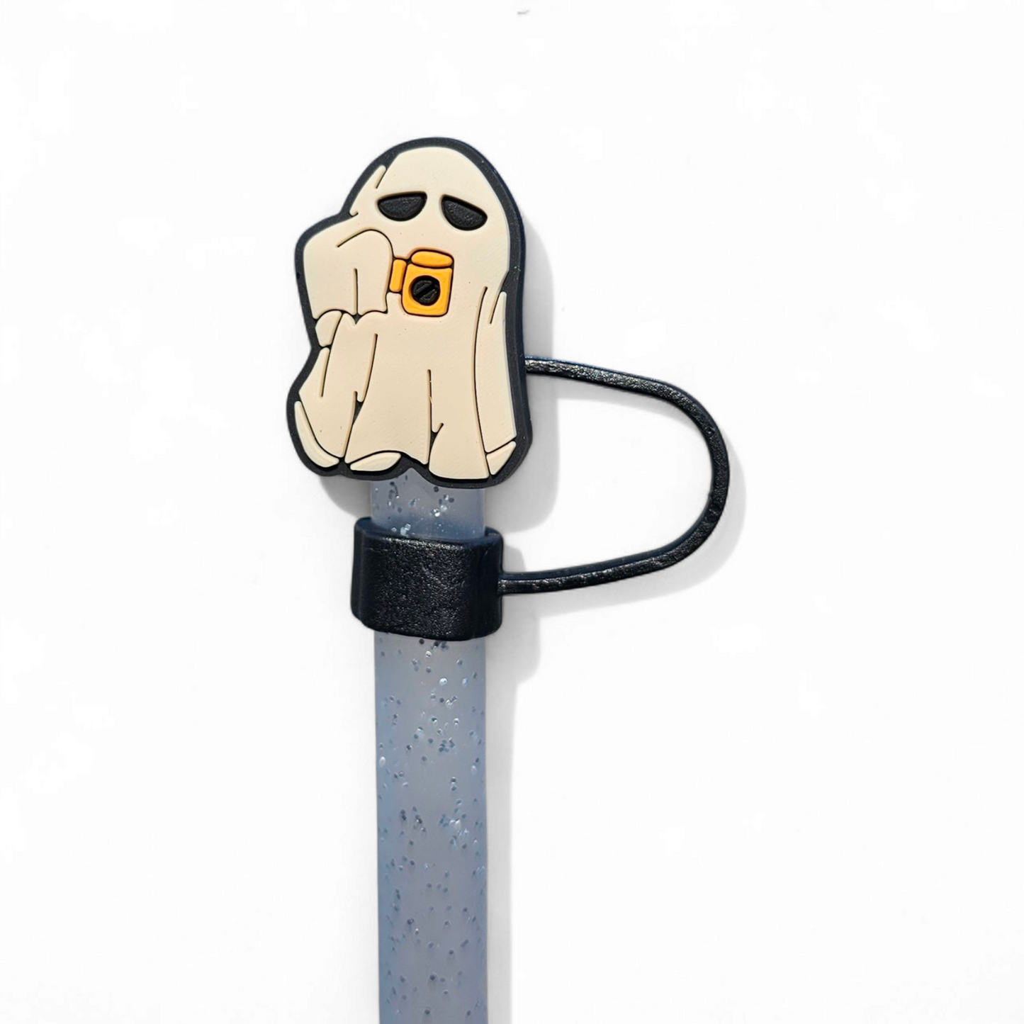 Neutral Halloween Silicone 10mm Straw Toppers