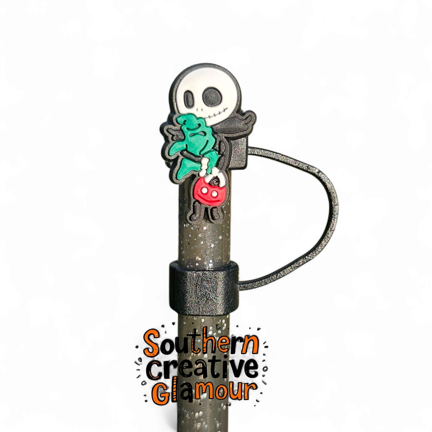Baby Jack Nightmare Before Christmas inspired Silicone 10mm Straw Topper by Southern Creative Glamour 