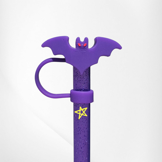 Halloween Bat 3D Silicone Straw Topper