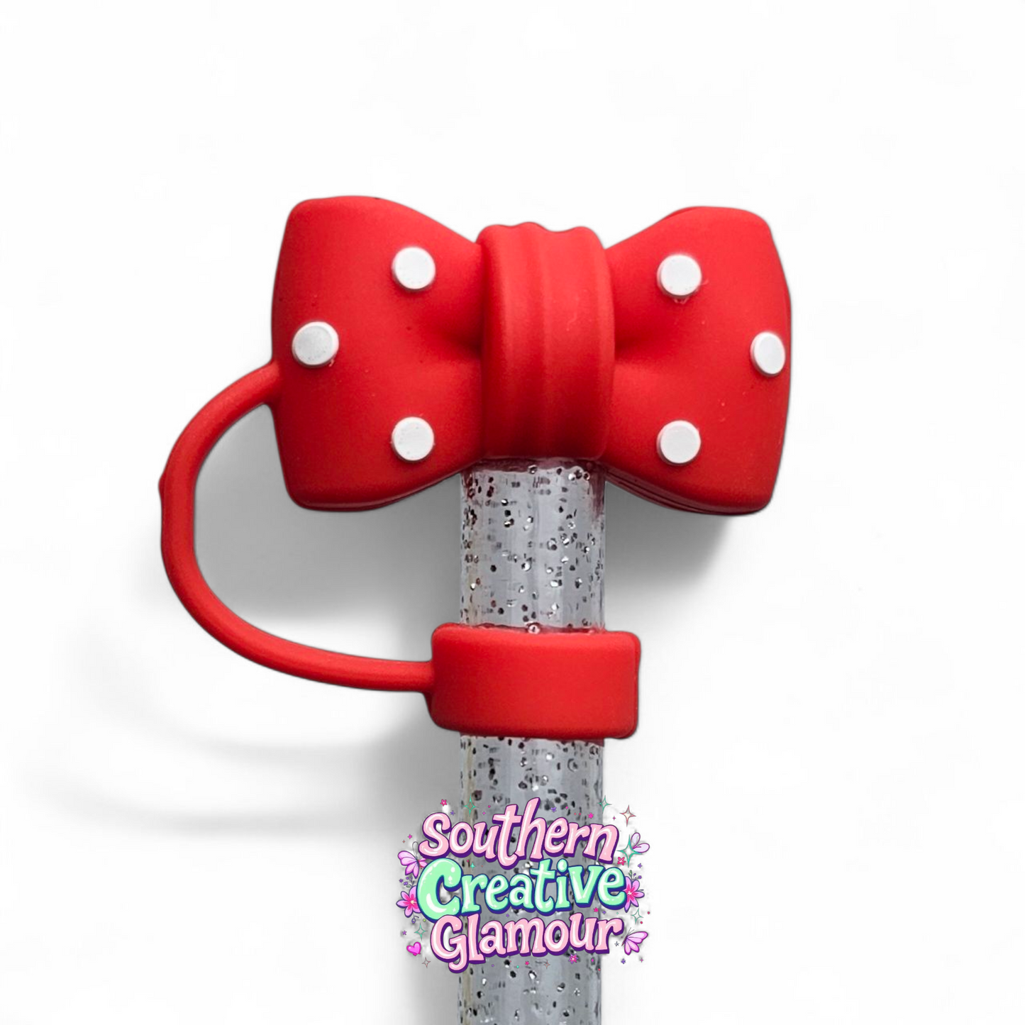 Polkadot Bow Straw Toppers | 3D Bow | 10mm