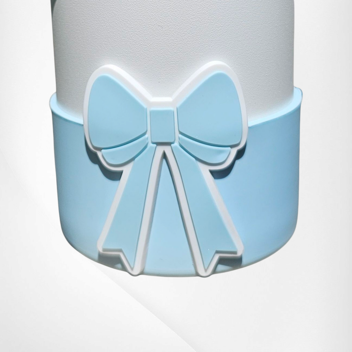 Spring Blue Bow Silicone Tumbler Boot. 