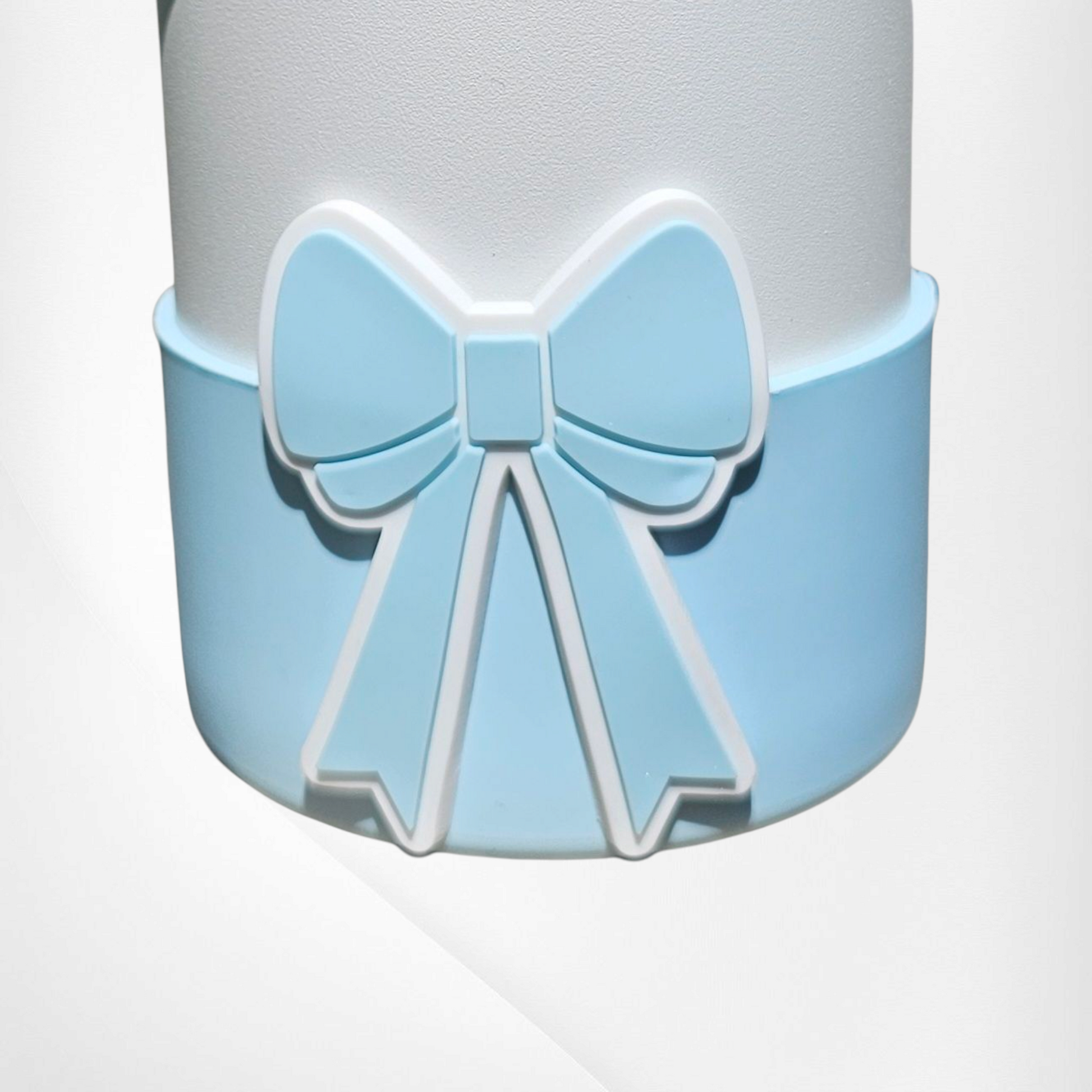 Spring Blue Bow Silicone Tumbler Boot. 