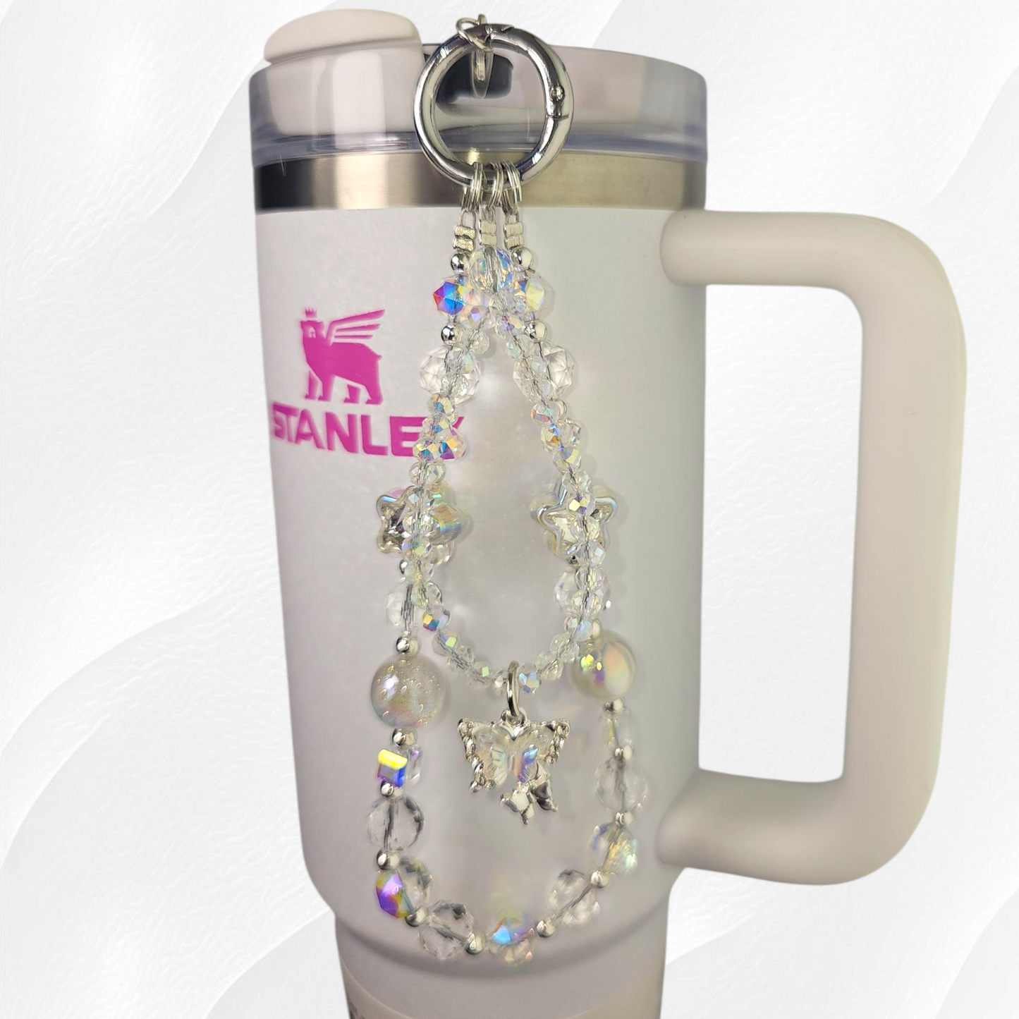Butterfly Beaded Tumbler Charm Necklace