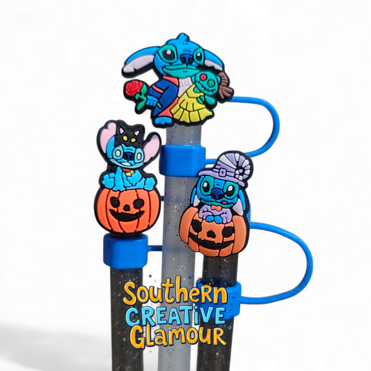 Lilo and Stitch Inspired Halloween Silicone 10mm Straw Toppers by Southern Creative Glamour 