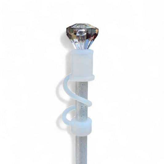 Charcoal Diamond  | Semi-transparent Silicone 3D Straw Topper