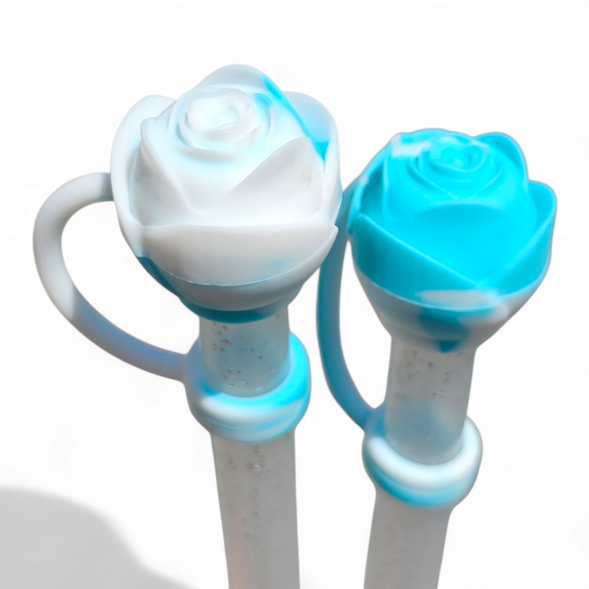 Tiffany Blue and White 3D Silicone 10mm Straw Topper by Southern Creative Glamour 