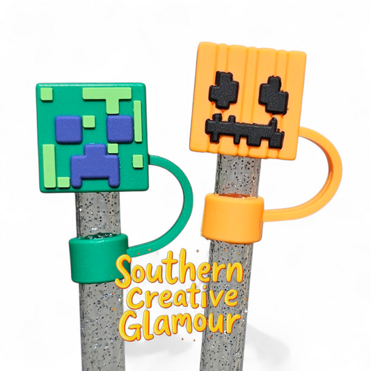 3D Minecraft 10mm Straw Toppers 
