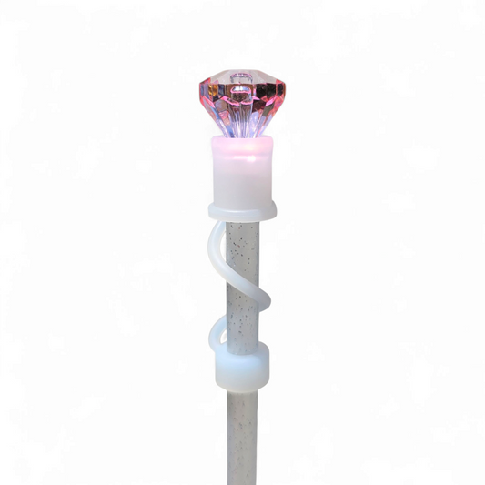 Pink Diamond  | Semi-transparent Silicone 3D Straw Topper
