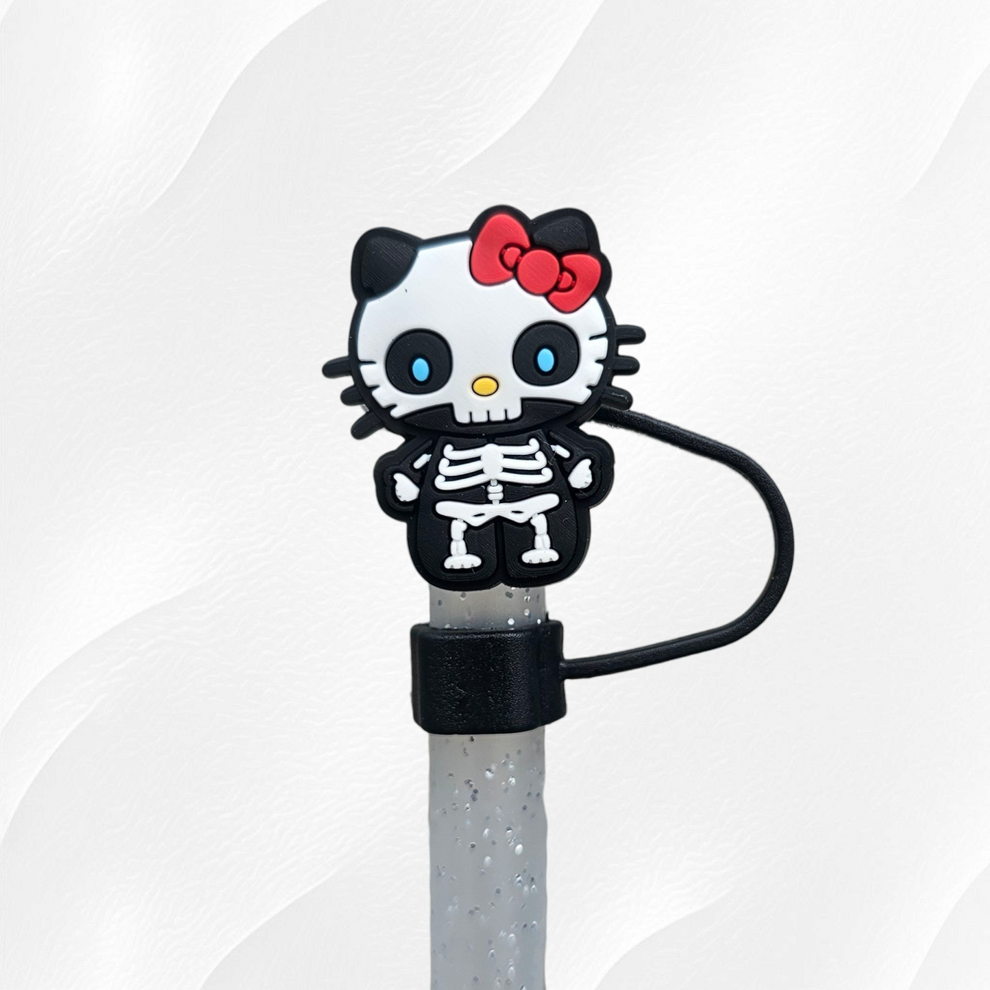 Halloween Hello Kitty 10mm Silicone Straw Toppers