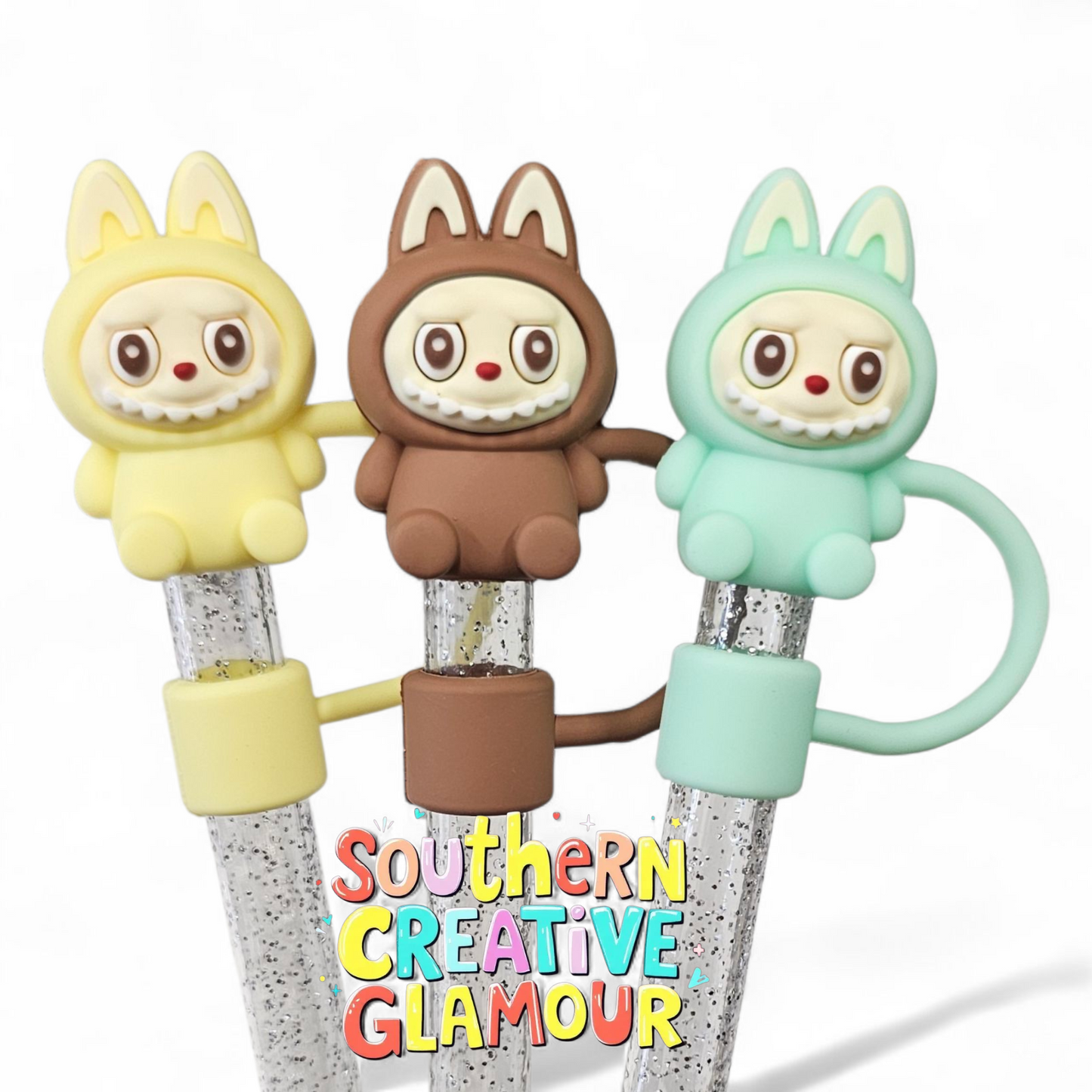3D Labubu 10mm Straw Toppers by Southern Creative Glamour