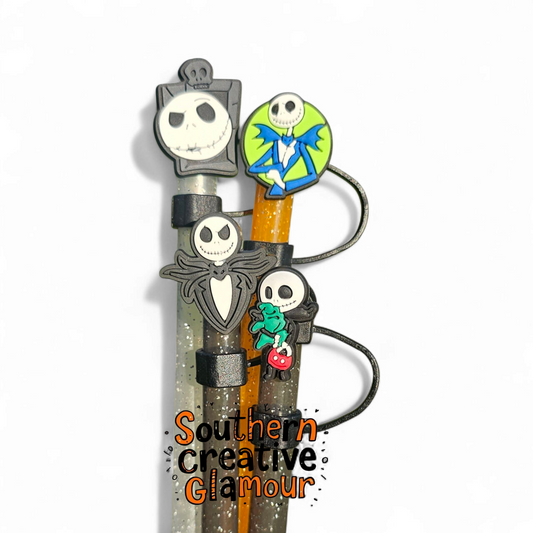 Nightmare Before Christmas inspired Silicone 10mm Straw Topper by Southern Creative Glamour 