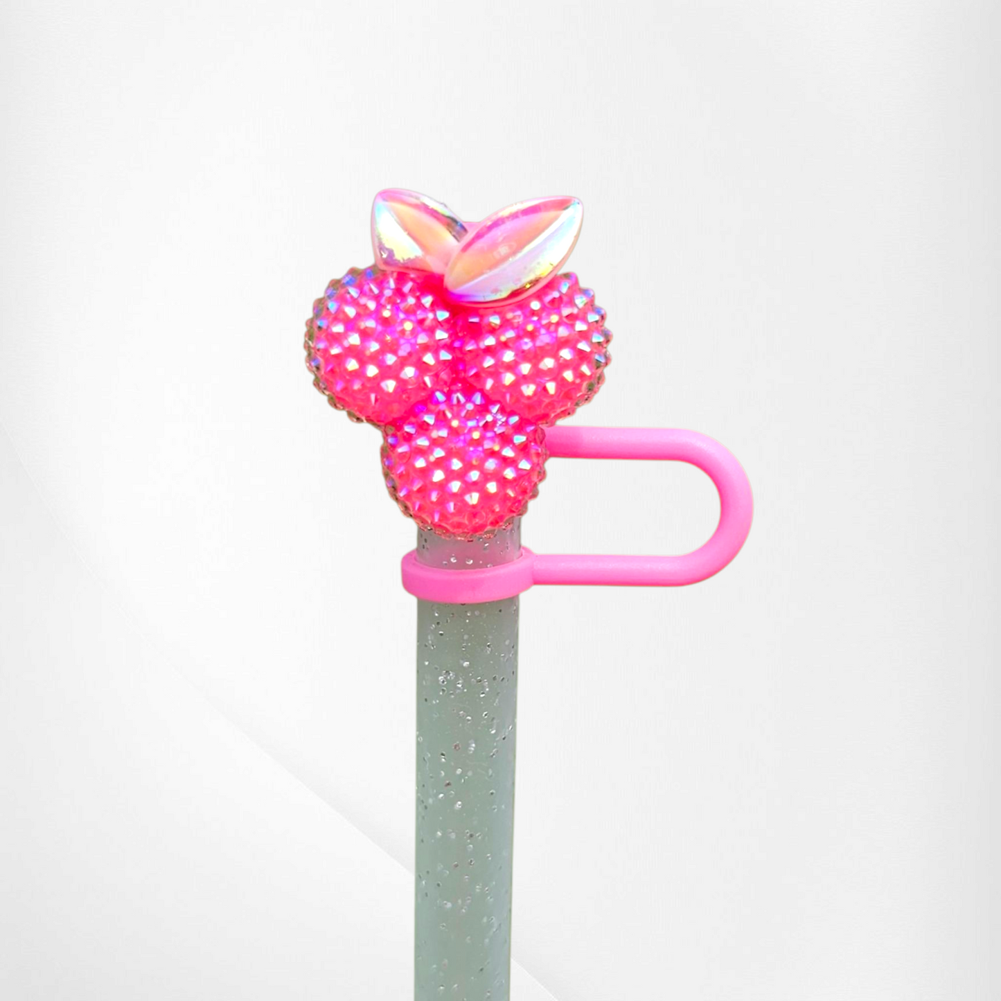Barbie Pink Glitter Grapes straw topper  - straw cover. 