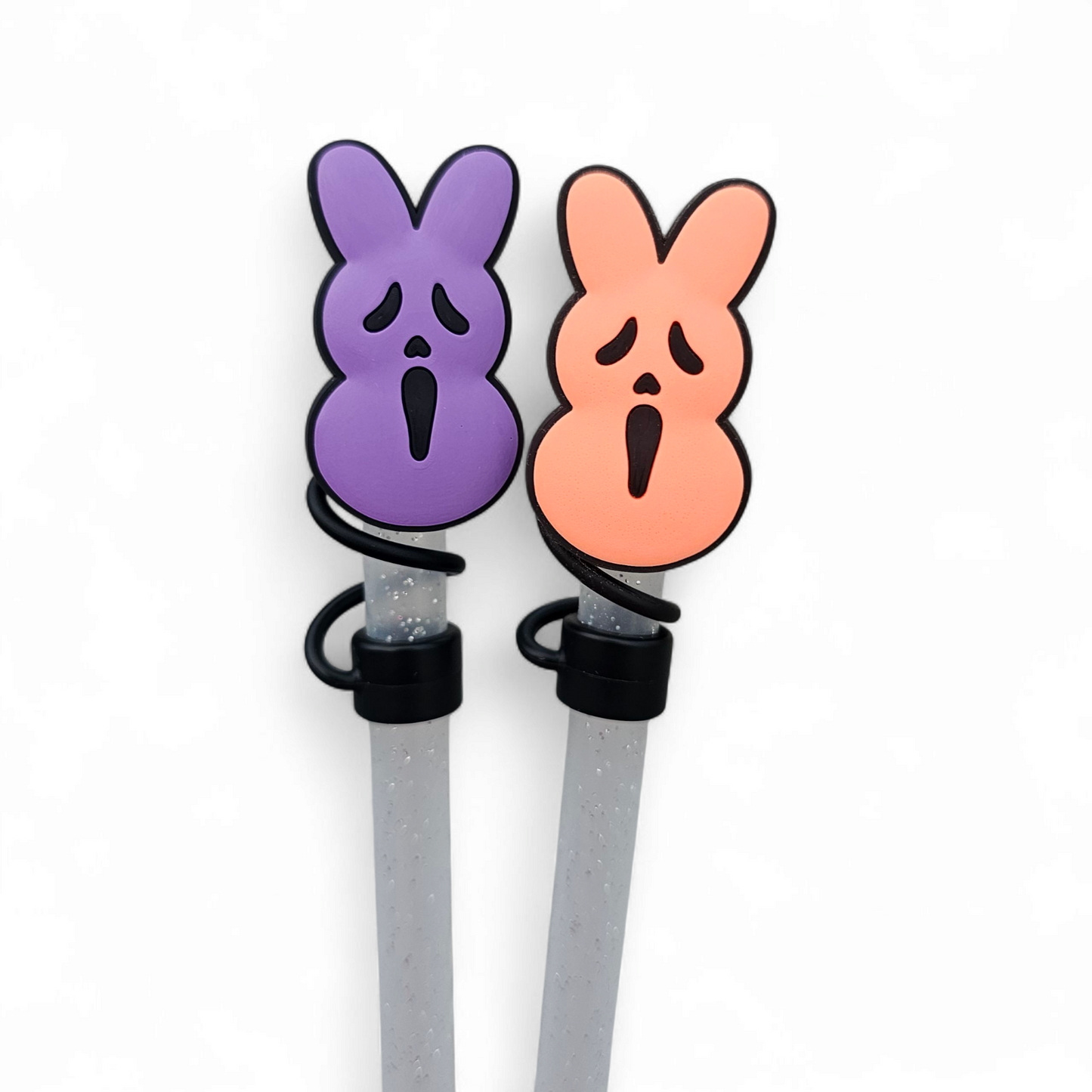 Ghost Face x Peeps Halloween Silicone 10mm Straw Topper by Southern Creative Glamour 