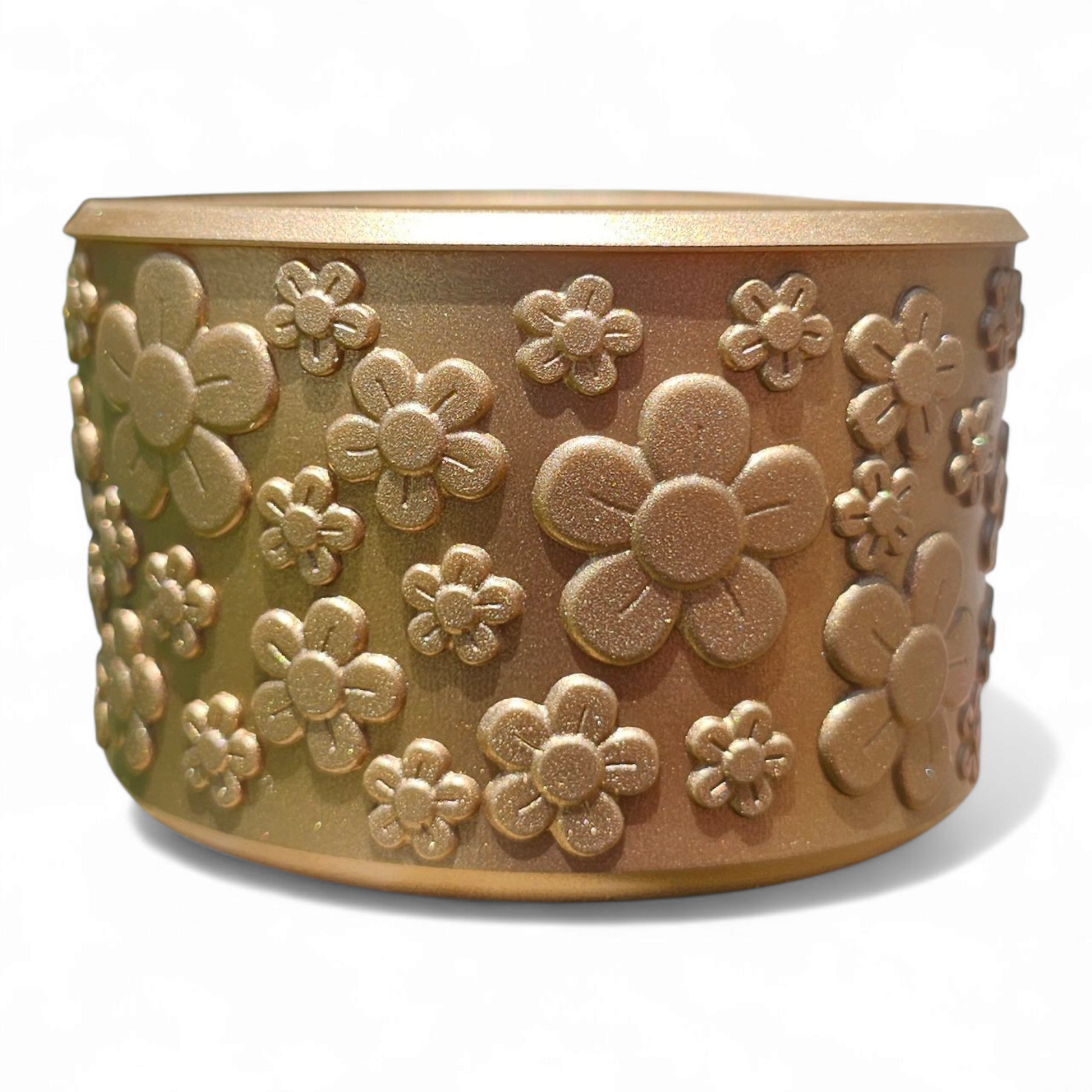 Bronze Shimmer 3D Flower Textured Silicone Tumbler Boot by Southern Creative Glamour 