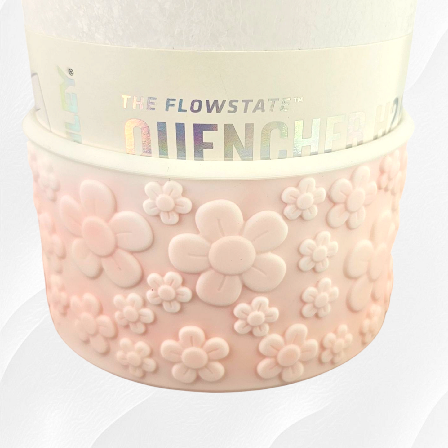 Flower Shimmer Textured Silicone Tumbler Boot - Peach Ombre
