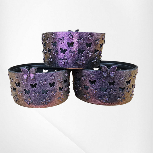 3D Butterfly Silicone Tumbler Boot  - Metallic Purple Shimmer