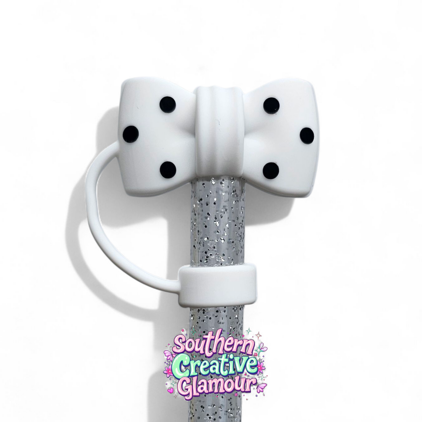 Polkadot Bow Straw Toppers | 3D Bow | 10mm