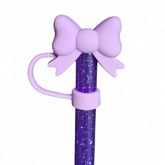 Purple Bow Silicone Straw Topper by Southern Creative Glamour 