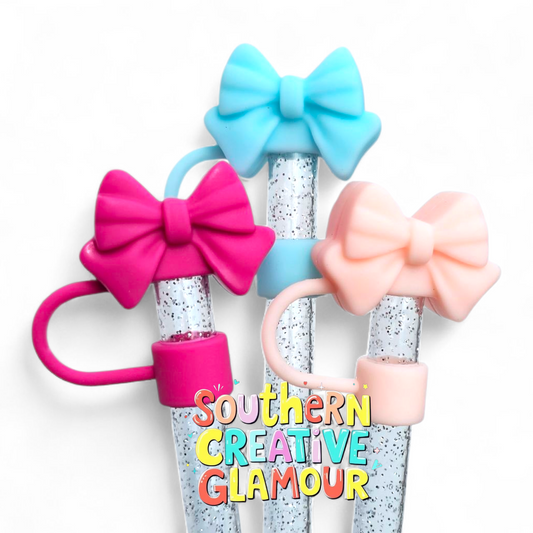 3D Bow 10mm Straw Toppers by Southern Creative Glamour 