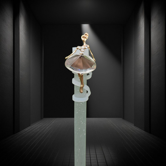 Silver and gold ballerina dancer luxury straw topper. Straw Cover 