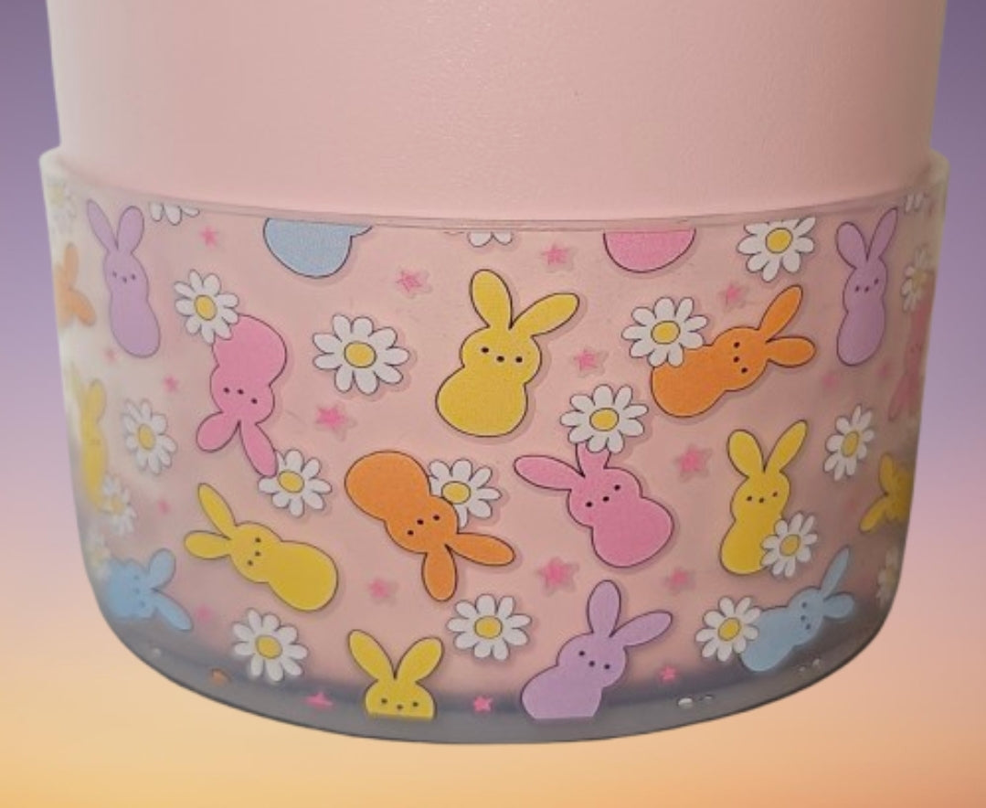 Peeps Easter Bunny clear Silicone Tumbler Boot. 