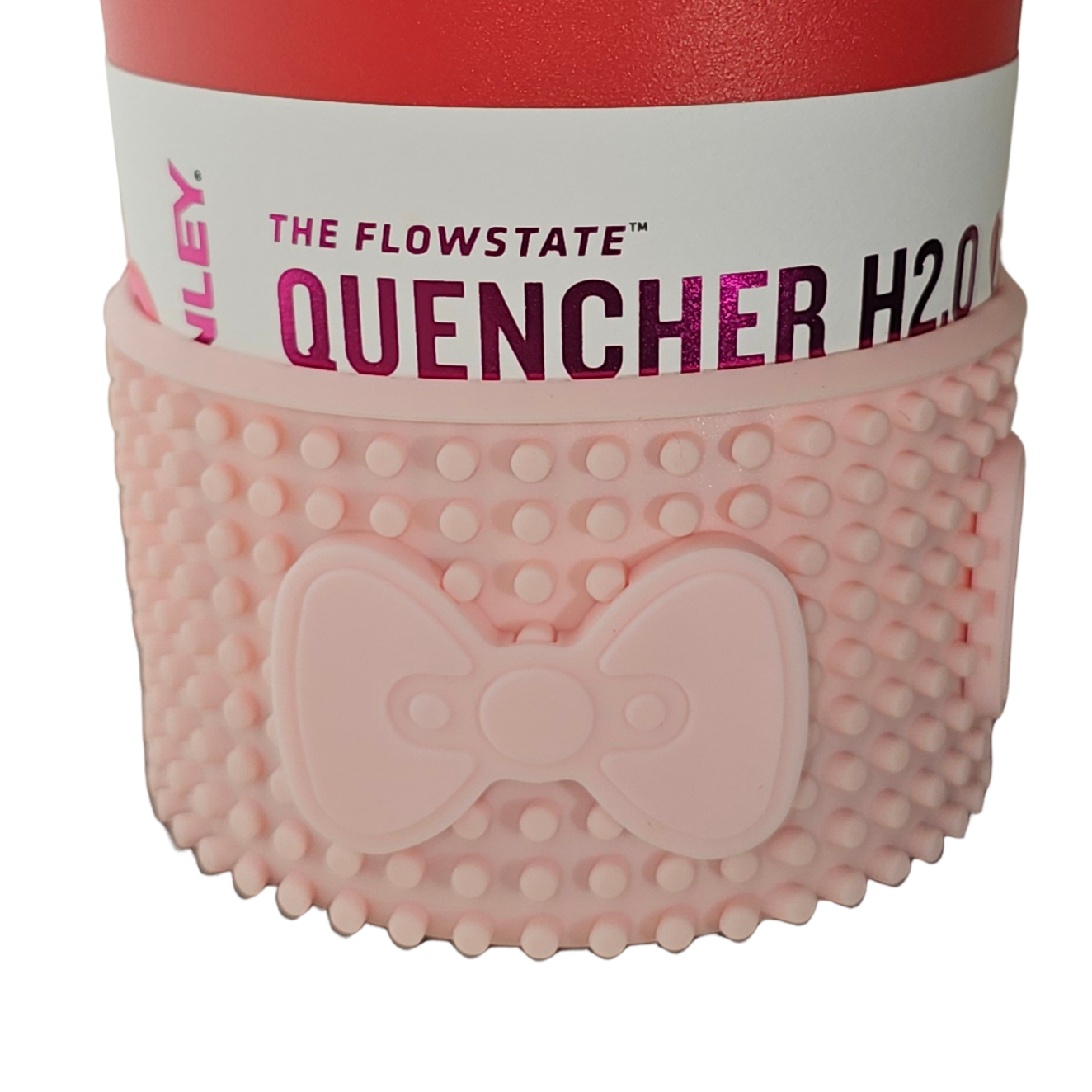 Customizable Bow Silicone Tumbler Boot - Bloom Pink