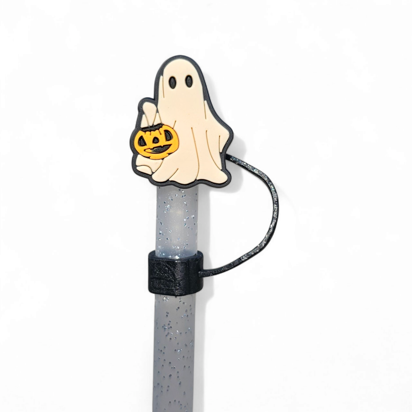 Neutral Halloween Silicone 10mm Straw Toppers