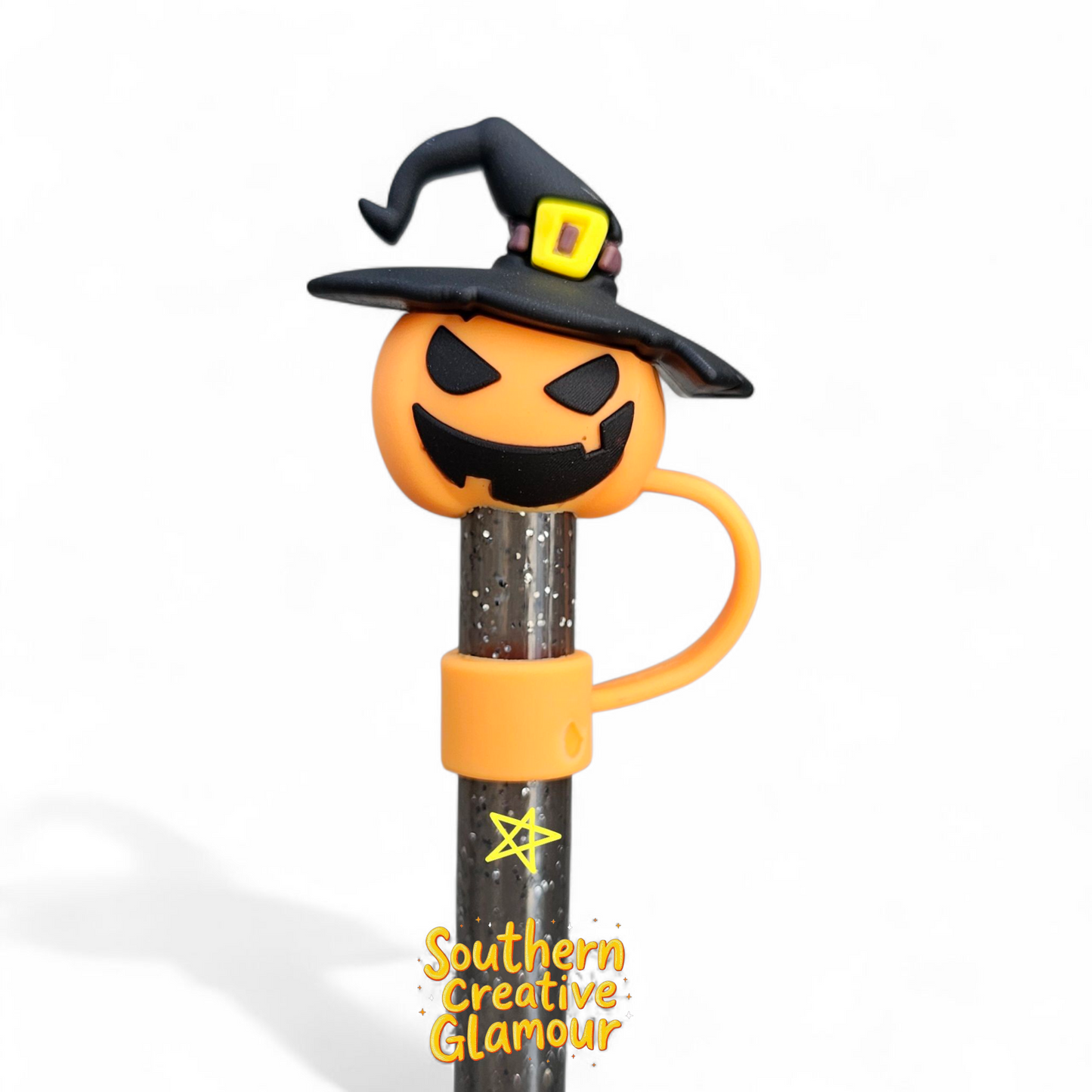 Halloween Jack-o-Lantern 3D 10mm Straw Topper