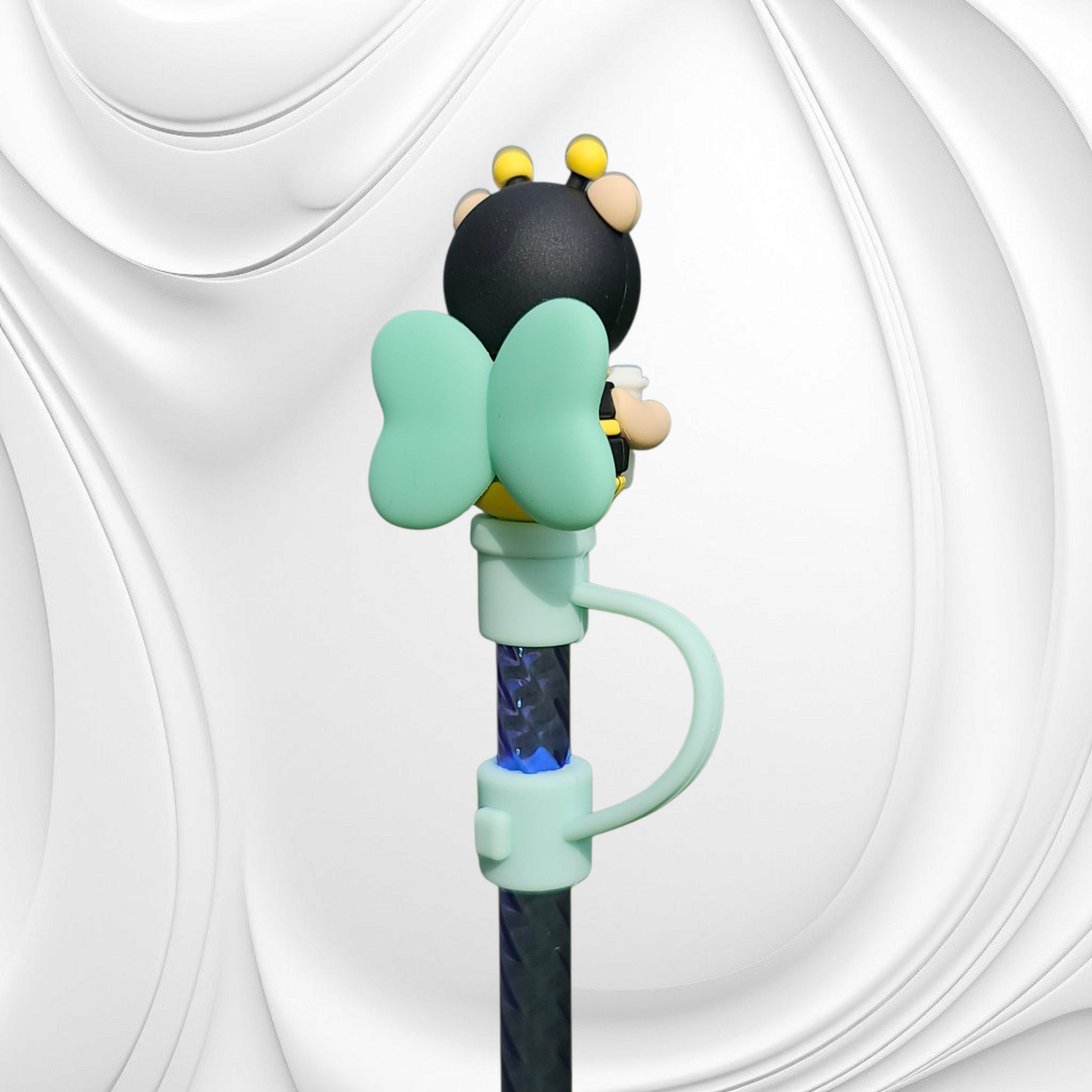 Bumblebee Bear 8mm 3D Silicone Straw Topper 