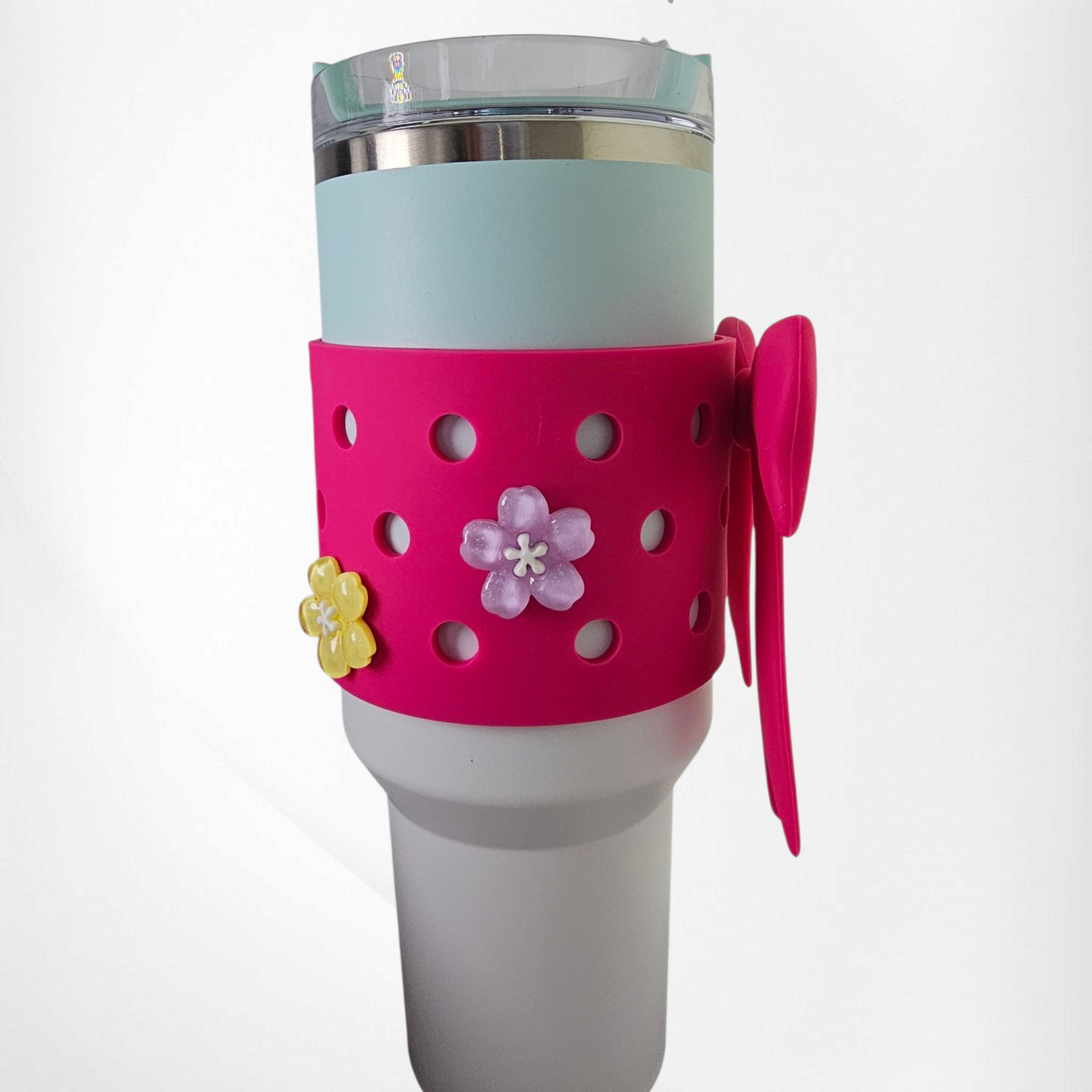 Barbie Pink Jumbo Princess Bow Cup Silicone Sleeve. 