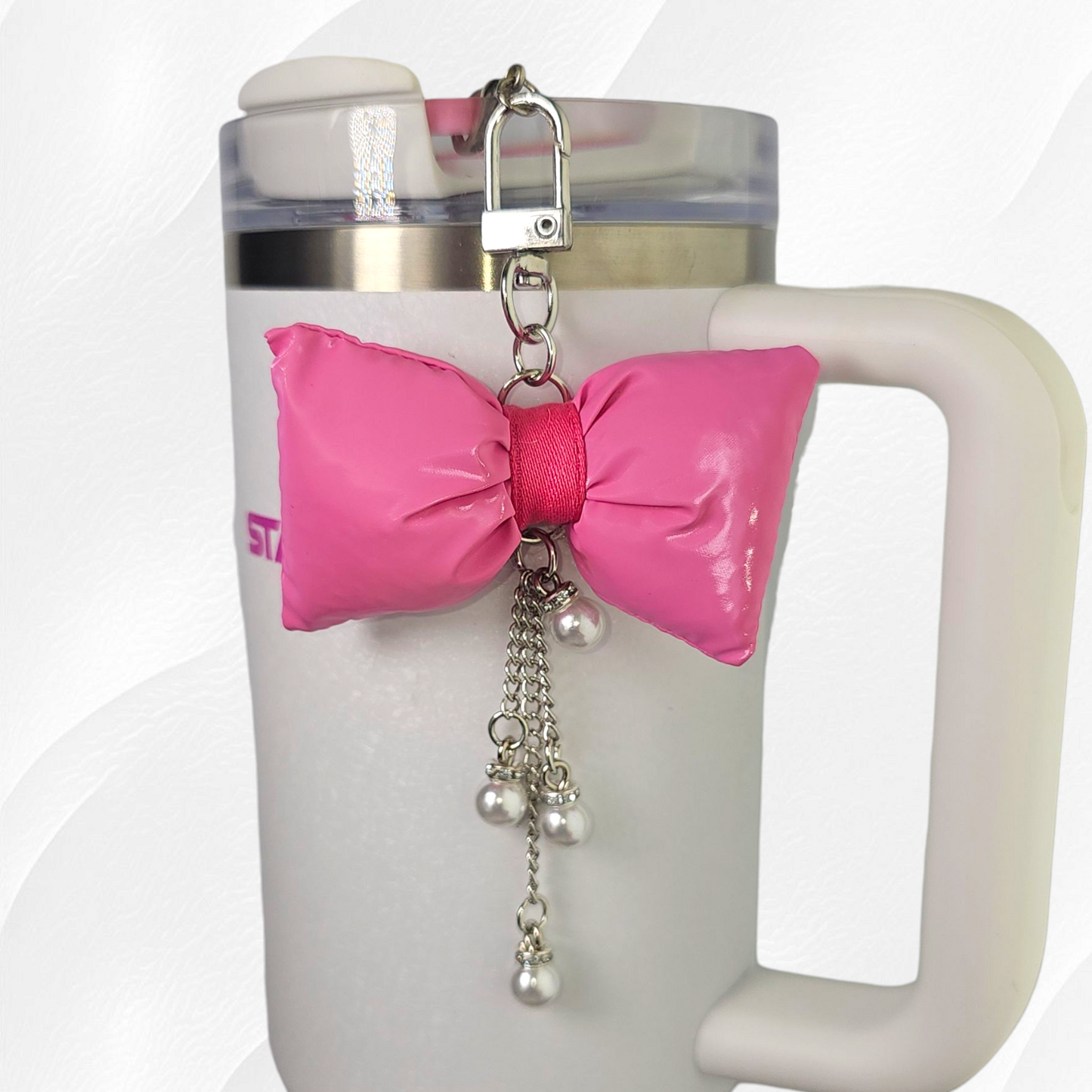 Barbie Pink Princess Bow & Pearl Dangle Charm. 