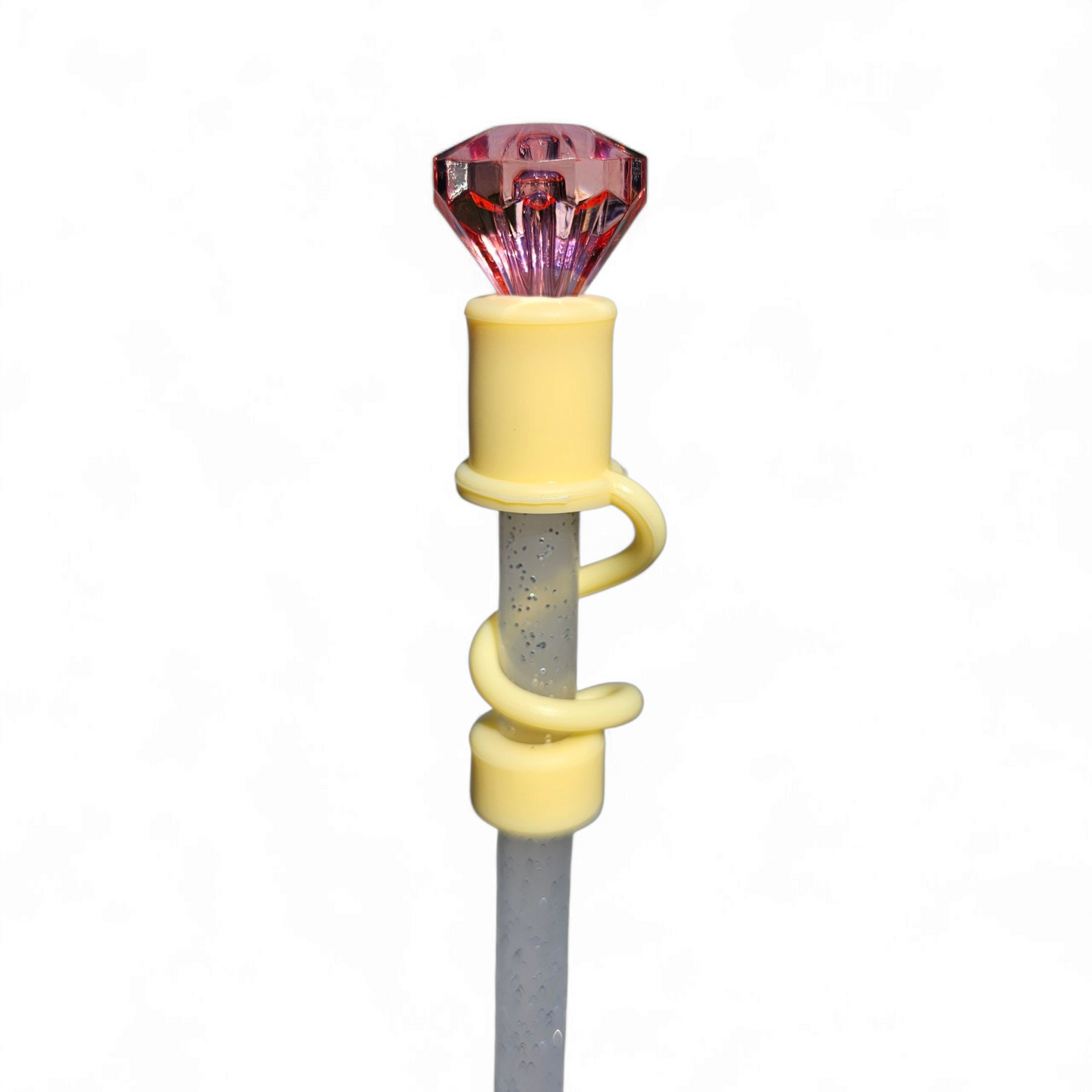 Red Diamond  | Yellow Silicone 3D Straw Topper