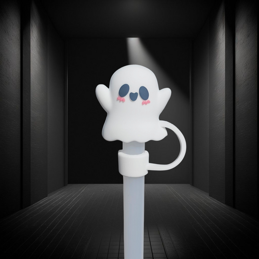 Halloween Sweet Ghost 3D Silicone Straw Topper