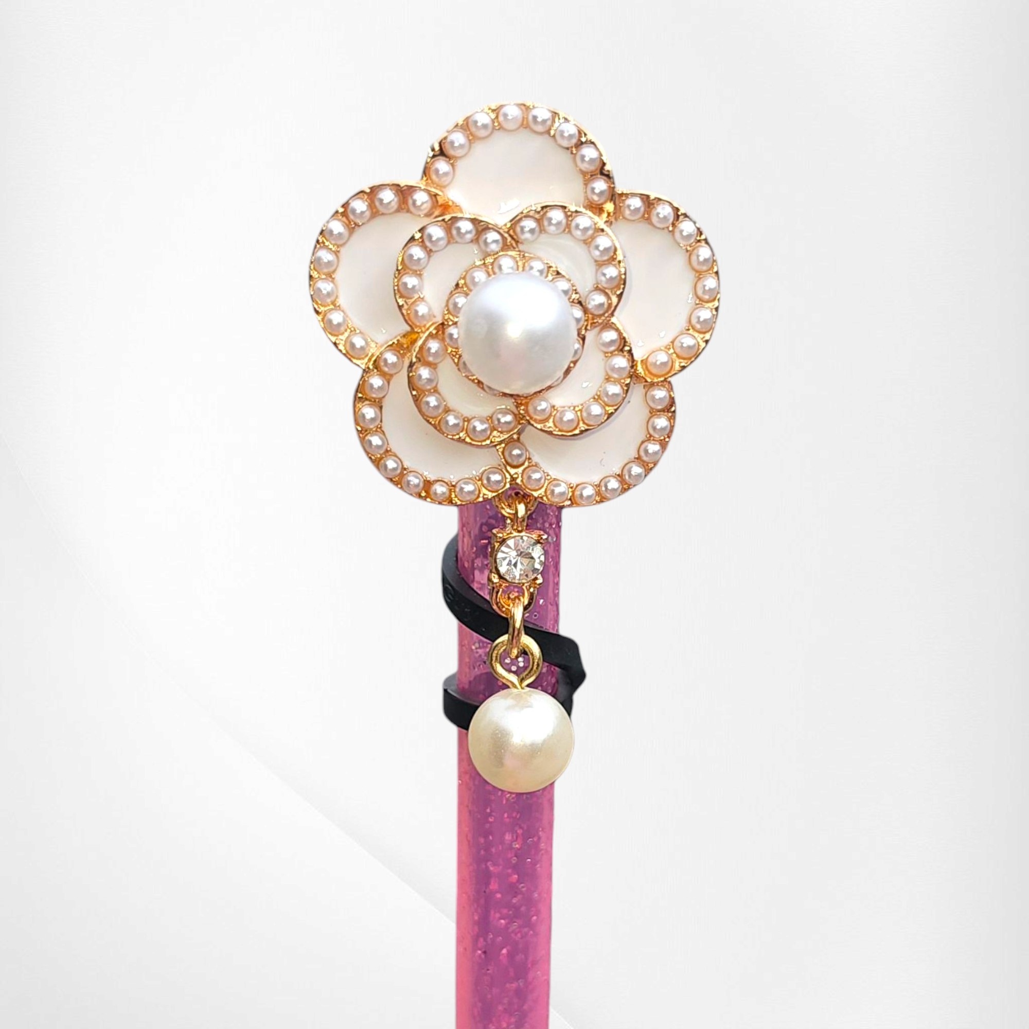 Luxury Flower Straw Topper - Gold and Pearl – Southern Creative Glamour