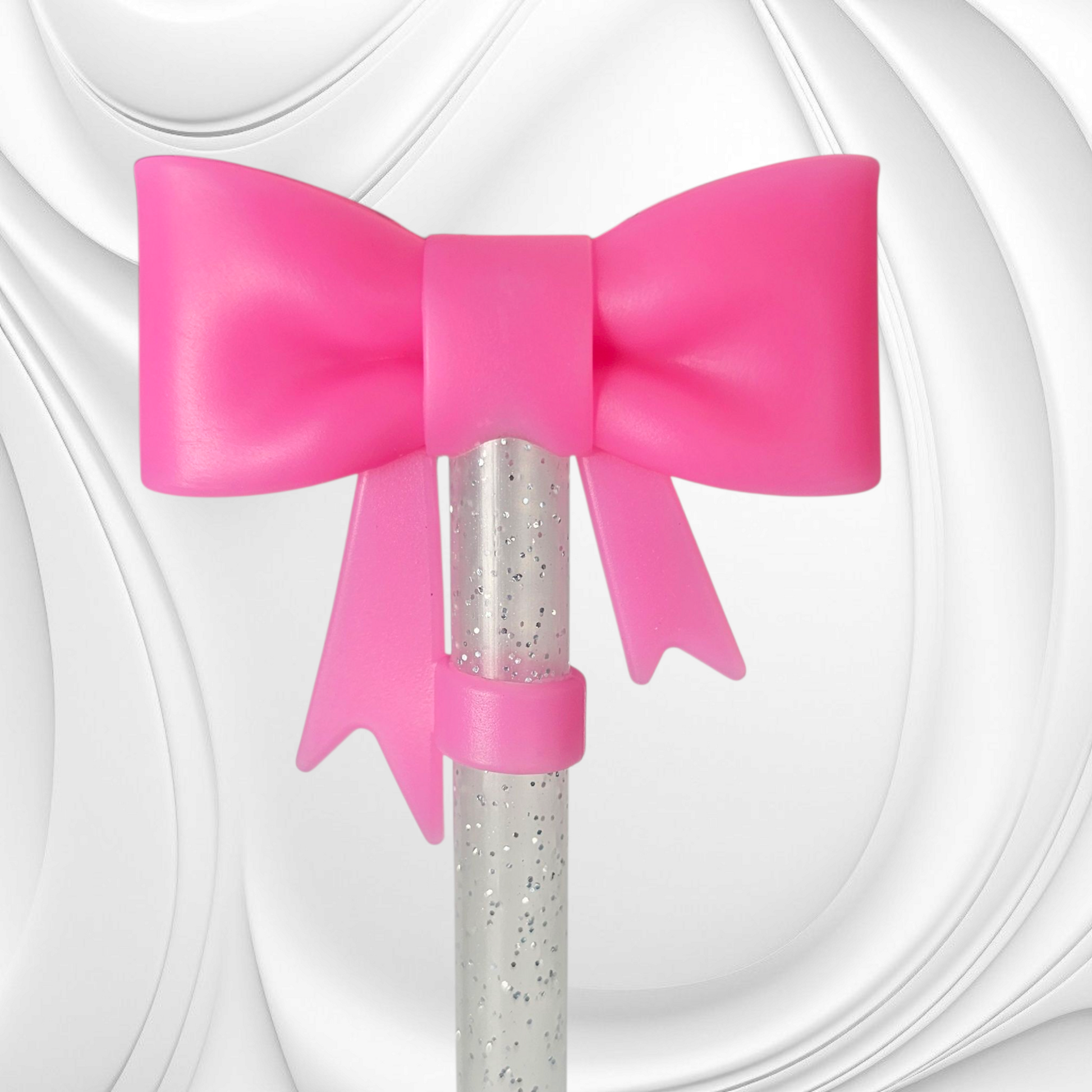 Barbie Pink Princess Bow 3D Silicone Straw Topper by Southern Creative Glamour 